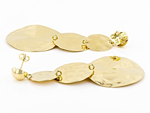 Moda Al Massimo ® 18k Yellow Gold Over Bronze Hammered Earrings