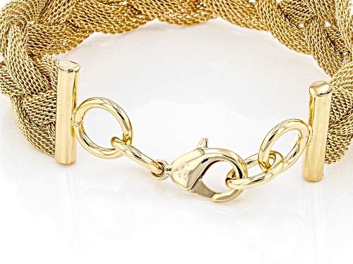 Moda Al Massimo® 18k Yellow Gold Over Bronze 20.93MM Woven Chain Bracelet - Size 8.5