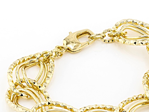 Moda Al Massimo ® 18k Yellow Gold Over Bronze 18.80MM Oval Link Bracelet - Size 8.75