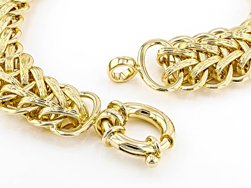 Moda Al Massimo ® 18k Yellow Gold Over Bronze 16.02MM Woven Chain Bracelet - Size 9