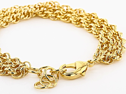 Moda Al Massimo™ 18K Yellow Gold Over Bronze Rolo Link 8 Inch Bracelet - Size 8