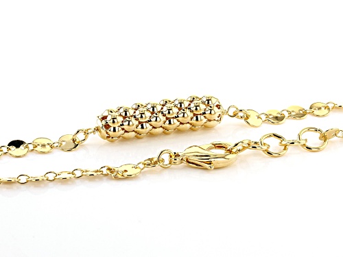 Moda Al Massimo™ 18K Yellow Gold Over Bronze Mirror Chain 34.5 Inch Necklace - Size 34.5
