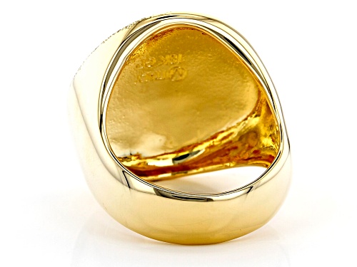 Moda Al Massimo™ 18K Yellow Gold Over Bronze Laser-Cut Dome Ring - Size 8