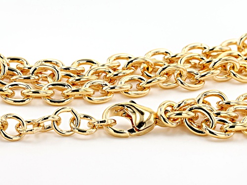 Moda Al Massimo® 18K Yellow Gold Over Bronze 6.1MM Multi-Row Cable Necklace