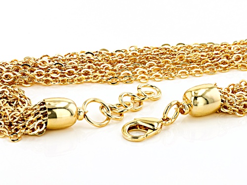 Moda Al Massimo™ 18K Yellow Gold Over Bronze Diamond-Cut Flat Rolo Necklace - Size 26
