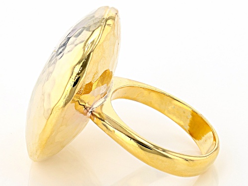 Moda Al Massimo™ 18k Yellow Gold Over Bronze Hammered Ring - Size 8