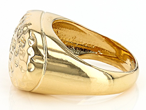 Moda Al Massimo® 18k Yellow Gold Over Bronze Hammered Ring - Size 7