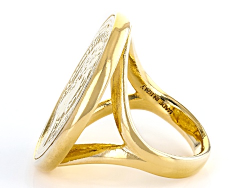 Moda Al Massimo® 18k Yellow Gold Over Bronze Replica Lira Coin Ring - Size 11