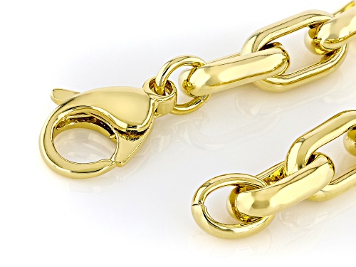 Moda Al Massimo® 18k Yellow Gold Over Bronze 7mm Beveled Paperclip 20 Inch Chain - Size 20