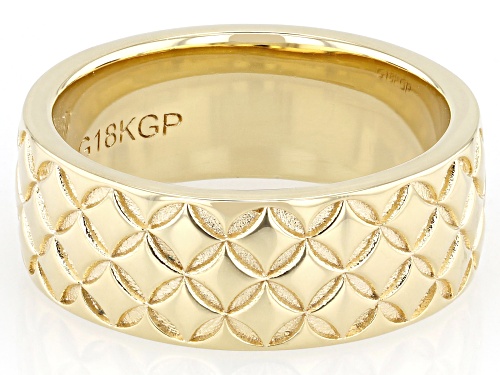 Moda Al Massimo® 18k Yellow Gold Over Bronze 7.6mm Diamond-Cut Comfort Fit Band Ring - Size 10