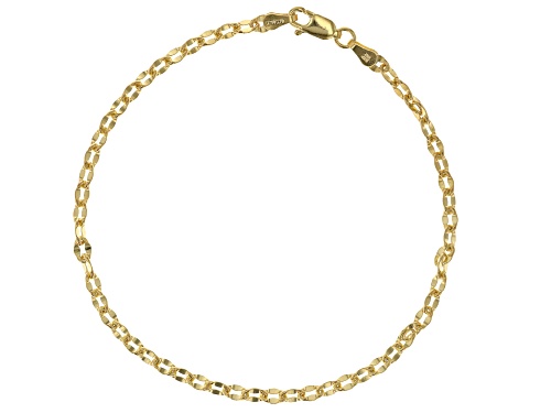 Moda Al Massimo® 18k Yellow Gold Over Bronze Herringbone, Rope, & Mirror Link Bracelet Set of 3 - Size 8