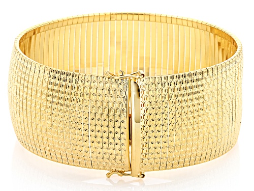 Moda Al Massimo® 18k Yellow Gold Over Bronze Diamond-Cut Omega Link Bracelet - Size 7.5