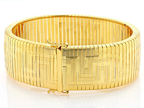 Moda Al Massimo® 18k Yellow Gold Over Bronze 24mm Greek Key Bracelet - Size 7.5