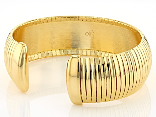 Moda Al Massimo® 18k Yellow Gold Over Bronze 20mm Omega Bracelet - Size 7.5