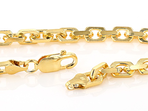 Moda Al Massimo® 18k Yellow Gold Over Bronze 5.8mm Beveled Curb 18 Inch Chain - Size 18