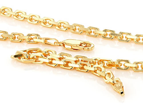 Moda Al Massimo® 18k Yellow Gold Over Bronze 5.8mm Beveled Curb 20 Inch Chain - Size 20
