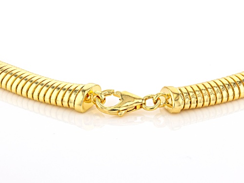 Moda Al Massimo® 18k Yellow Gold Over Bronze 16mm Graduated Omega Link 18 Inch Chain - Size 18