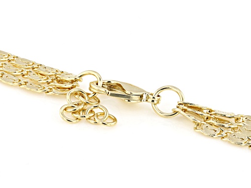 Moda Al Massimo™ 18k Yellow Gold Over Bronze 4mm Fancy Link Necklace. Made in Italy. - Size 23