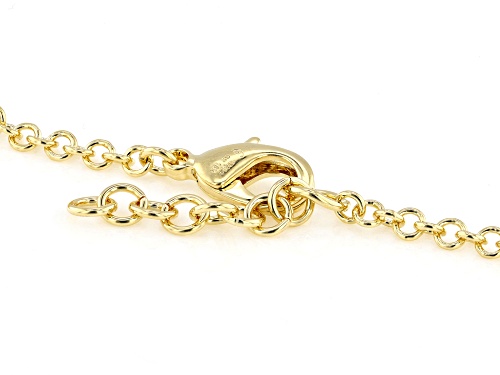 18k Yellow Gold Over Bronze Hammered Disc Necklace - Size 23