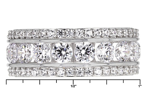 Michael O' Connor For Bella Luce®10.86ctw Diamond Simulant Rhodium Over Sterling & Eterno™Band - Size 8