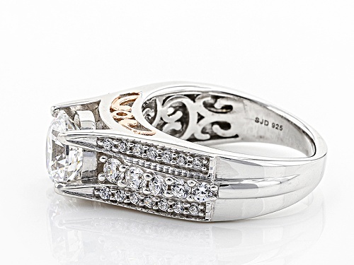 Michael O' Connor For Bella Luce®4.52ctw Diamond Simulant Rhodium Over Silver&Eterno™Rose Ring - Size 11