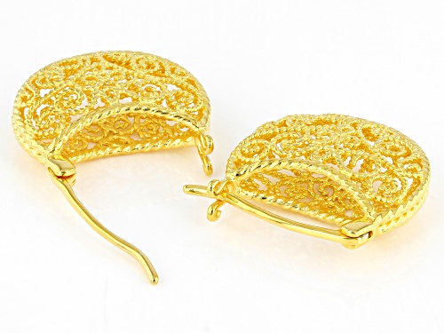 Artisan Collection Of Morocco™ 18k Yellow Gold Over Sterling Silver Filigree Huggie Earrings