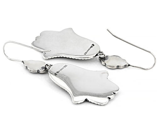 Artisan Collection of Morocco™ Peach Onyx Sterling Silver Hamsa & Evil Eye Earrings