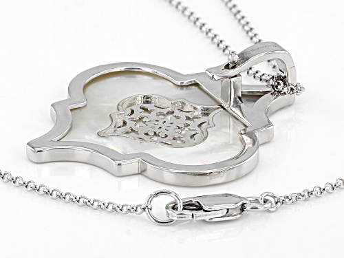 Artisan Collection Of Morocco™ Free-form White Mother-Of-Pearl Sterling Silver Enhancer With Chain