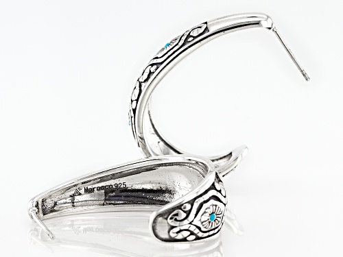 Artisan Collection of Morocco™ Blue Enamel Sterling Silver Hoop Earrings