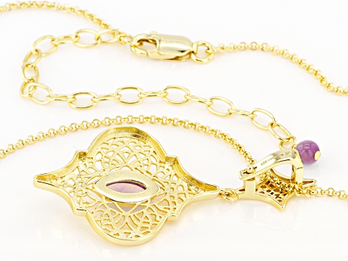 Artisan Collection of Morocco™ Free-form Amethyst 18k Yellow Gold Over Silver Pendant Enhancer/Chain