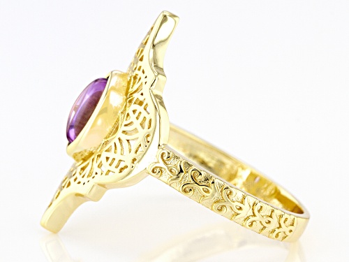 Artisan Collection of Morocco™ Free-form Cabochon Amethyst 18k Yellow Gold Over Sterling Silver Ring - Size 9