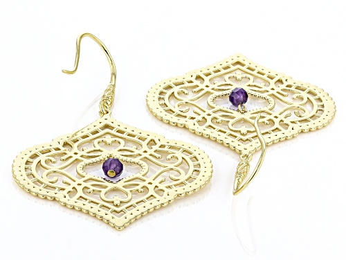 Artisan Collection of Morocco™ Round Purple Amethyst 18k Yellow Gold Over Silver Earrings