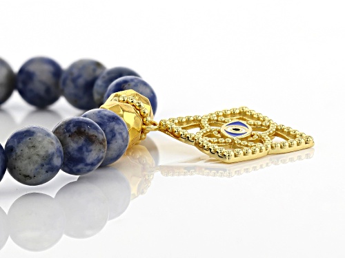 Artisan Collection of Morocco™ Enamel, Blue Jasper, Hematine 18k Yellow Gold Over  Silver Bracelet - Size 7
