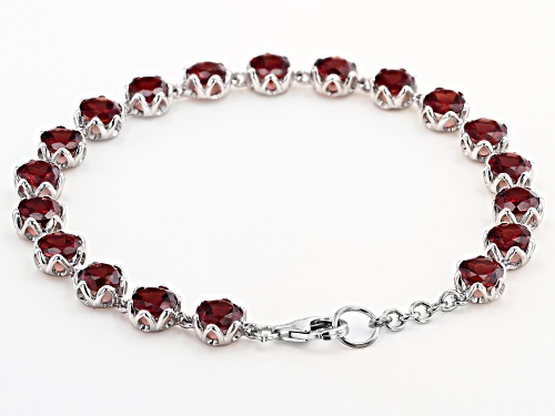 17.44ctw Round Vermelho Garnet(TM) Rhodium Over Sterling Silver Bracelet - Size 8