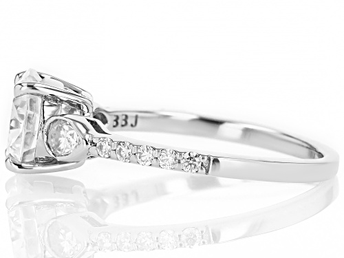 MOISSANITE FIRE® 2.23CTW DEW ROUND & PEAR SHAPE PLATINEVE® RING - Size 6