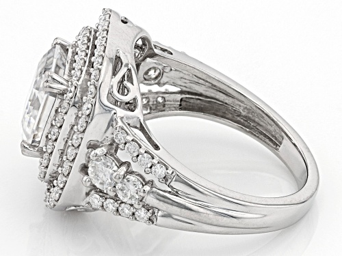 MOISSANITE FIRE® 4.08CTW DEW ASSCHER CUT & ROUND PLATINEVE® RING - Size 6