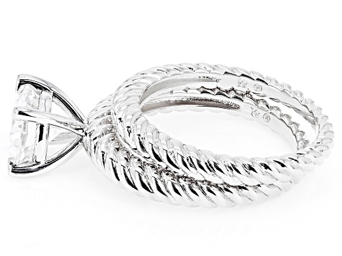 MOISSANITE FIRE(R) 1.90CT DEW ROUND BRILLIANT PLATINEVE(R) RING & BAND - Size 5