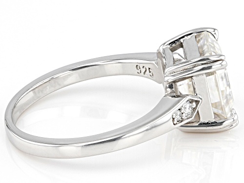 MOISSANITE FIRE® 3.98CTW DEW ASSCHER CUT & ROUND BRILLIANT PLATINEVE® RING - Size 10