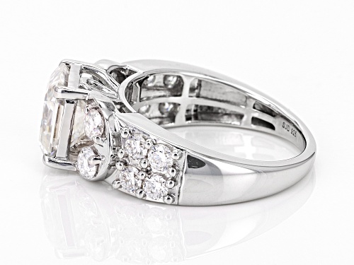MOISSANITE FIRE® 3.84CTW DEW ASSCHER CUT & ROUND BRILLIANT PLATINEVE® RING - Size 11
