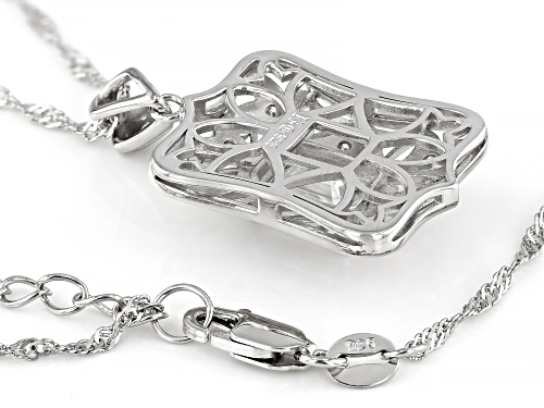 MOISSANITE FIRE® 1.93CTW DEW EMERALD CUT & ROUND PLATINEVE® PENDANT & SINGAPORE CHAIN