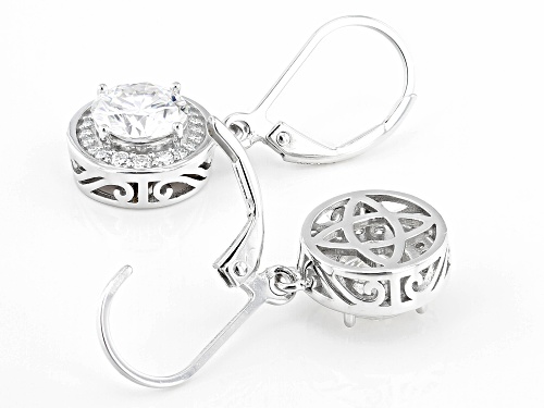MOISSANITE FIRE® 2.92CTW DEW ROUND PLATINEVE® EARRINGS