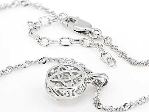 MOISSANITE FIRE® 1.46CTW DEW ROUND PLATINEVE® PENDANT & SINGAPORE CHAIN
