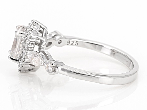 MOISSANITE FIRE® 1.28CTW DEW OCTOGONAL RADIANT & MARQUISE & ROUND PLATINEVE® RING - Size 11