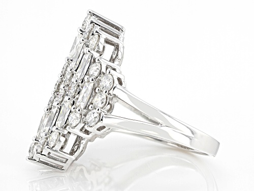 MOISSANITE FIRE® 2.82CTW DEW BAGUETTE & ROUND BRILLIANT PLATINEVE® RING - Size 7
