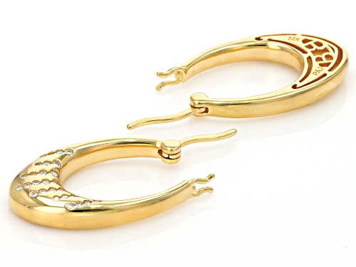 MOISSANITE FIRE® .60CTW DEW ROUND BRILLIANT 14K YELLOW GOLD OVER SILVER  EARRINGS