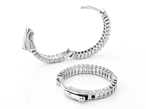 MOISSANITE FIRE® 2.50CTW DEW BAGUETTE  PLATINEVE® HOOP EARRINGS