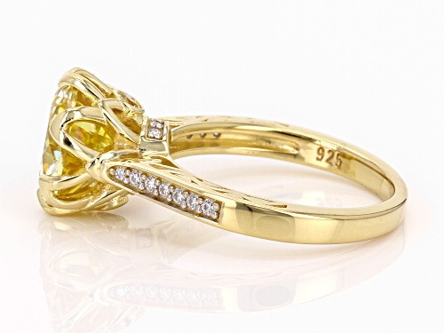 MOISSANITE FIRE® & YELLOW MOISSANITE & YELLOW SAPPHIRE  3.80CTW DEW 14K YG OVER SILVER RING - Size 5