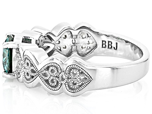 MOISSANITE FIRE® GREEN 1.20CT DEW ROUND BRILLIANT PLATINEVE® RING - Size 7
