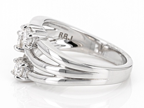 MOISSANITE FIRE® .65CTW DEW ROUND BRILLIANT PLATINEVE® SCATTER DESIGN RING - Size 6