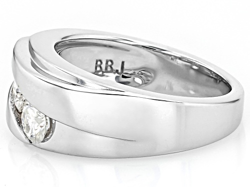 MOISSANITE FIRE® .99CTW DEW ROUND BRILLIANT PLATINEVE® 3 STONE RING - Size 7